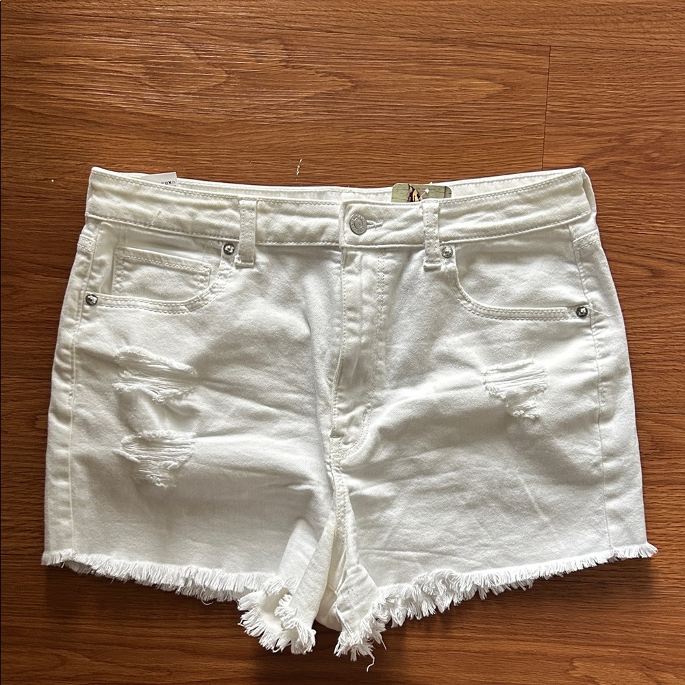 American Eagle Outfitters White Frayed Jean Shorts